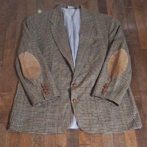 Lands' End Brown Tweed Sport Coat with Notched Lapel